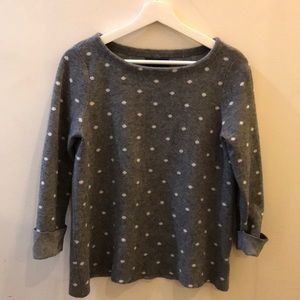 Grey and white polka dot wool sweater